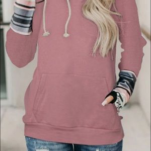 NWT Womens Boutique Boho Western Aztec Pink Hoodie